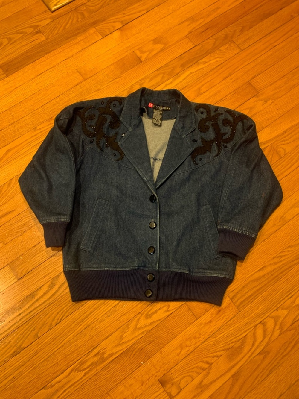 Vintage 1990 I.B. Diffusion Sport Denim Jean Jacket